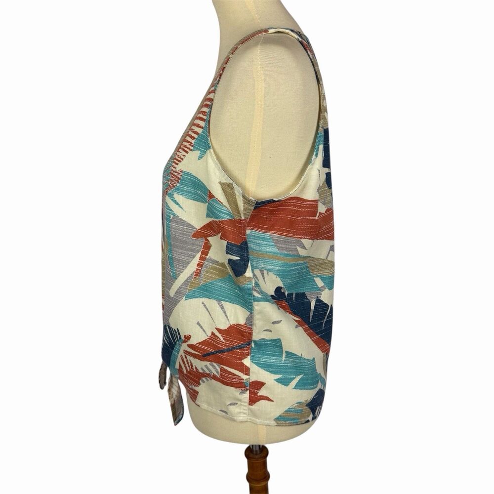 PRANA McKenzie Tank Tie Front Sleeveless Atlantic Paloma Print Women's Small - Picture 3 of 9